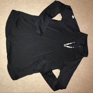 Under Armour Girls sz L 10/12 Black 1/2 zip shirt